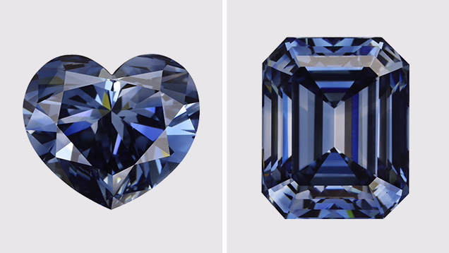 Large Blue and Colorless HPHT Synthetic Diamonds